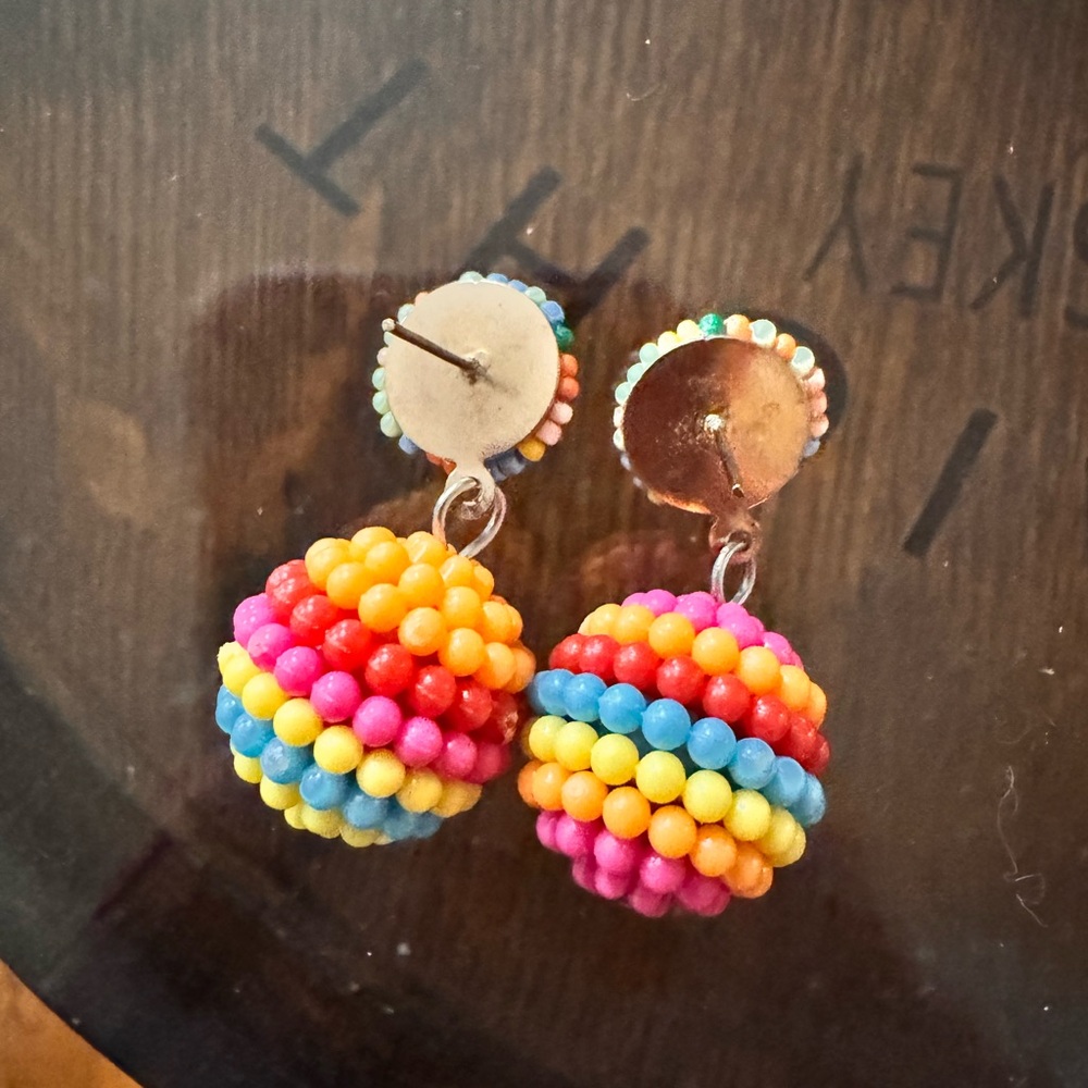 Rainbow Colorful Beaded Earrings